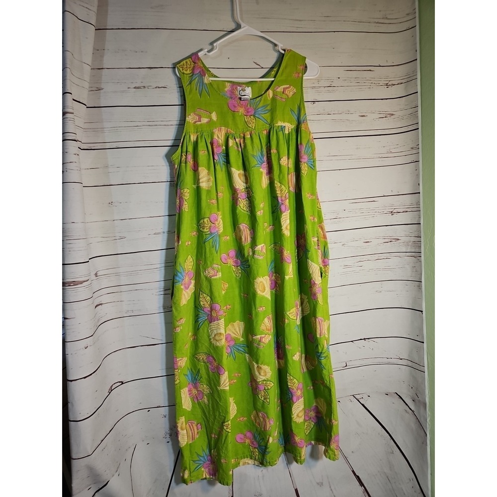 Daffodil Hawaiian Boho Maxi‎ Dress 100% Cotton Summer SIZE XL